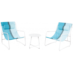 MD GARDEN - SET SEDIE E TAVOLINO CELESTE